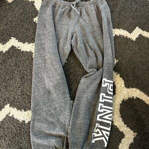 PINK Victoria's Secret Gray Joggers with White Logo